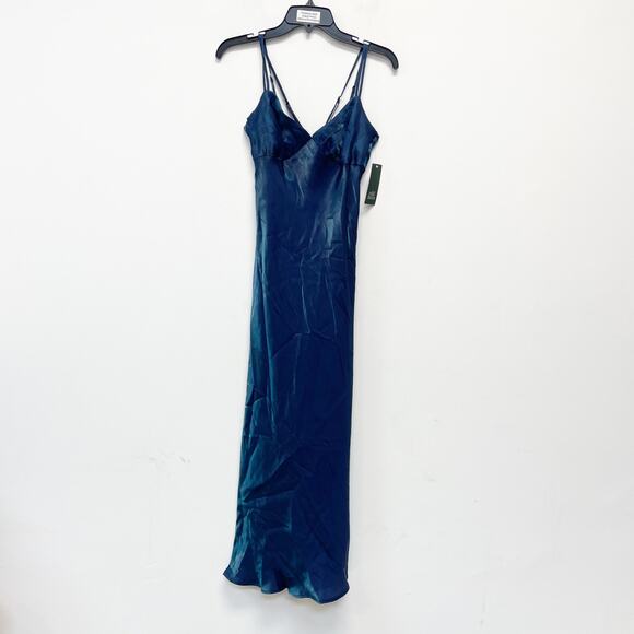 Wild Fable Women's Iridescent Maxi Slip Dress Navy Size Medium - Picture 2 of 6